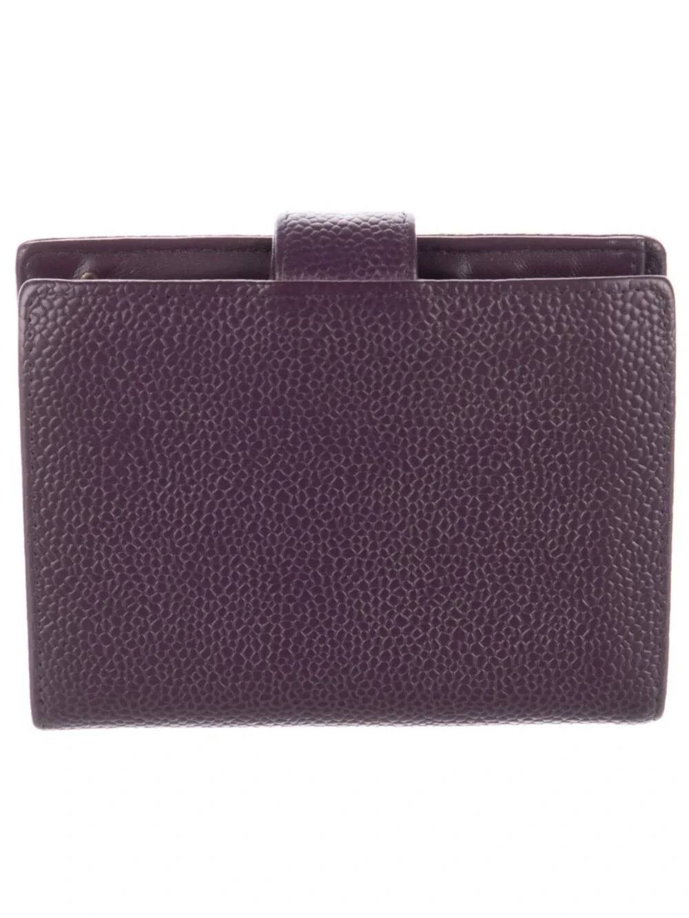 Chanel Caviar Leather Purple Compact Wallet